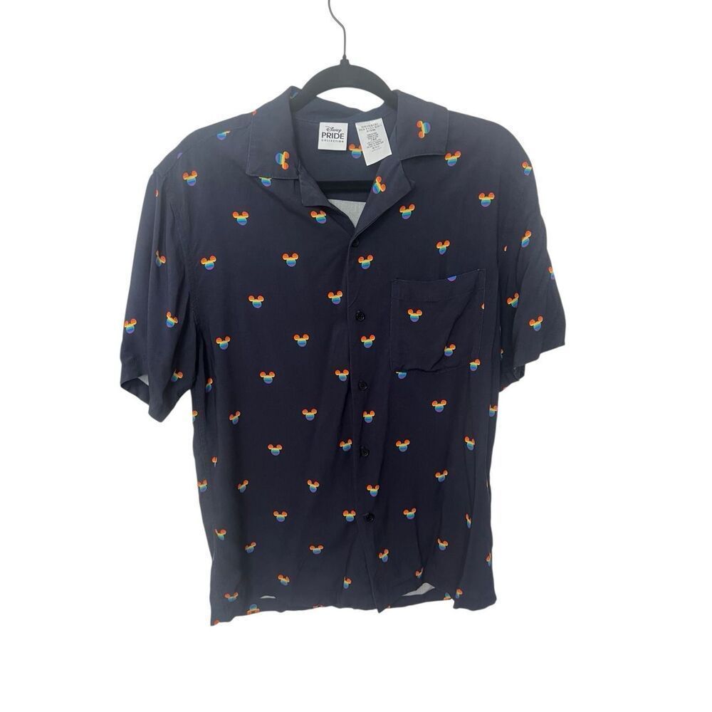 Disney Pride button up collar shirt sz Sm